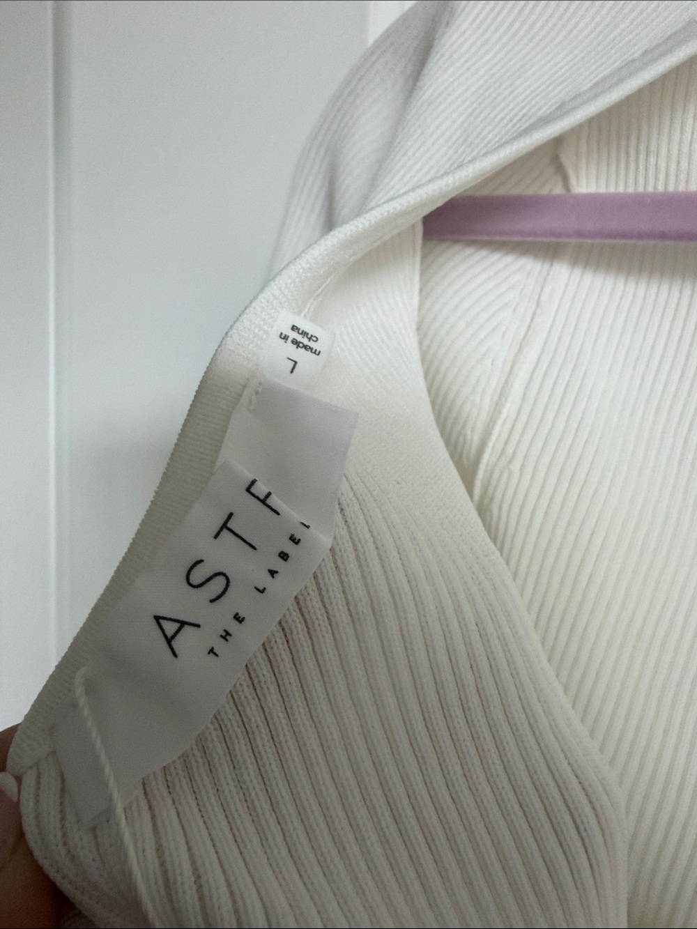 Astr Cream Ribbed Long-Sleeve Bodysuit - Picture 4 of 4